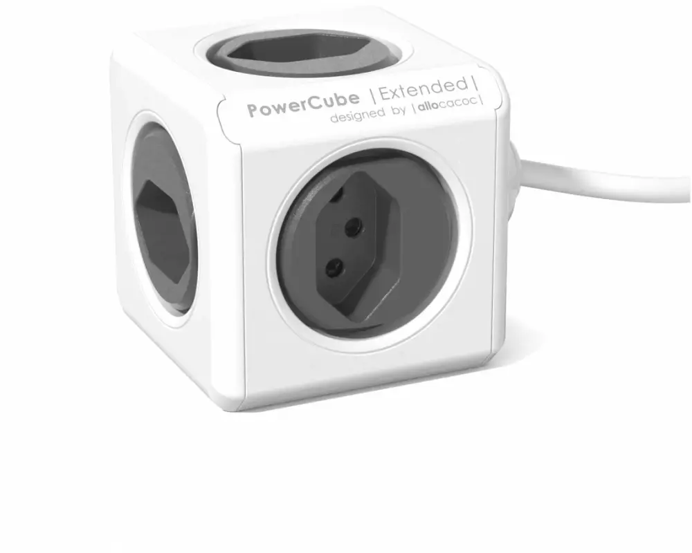 Allocacoc Tischsteckdosenleiste PowerCube Extended 5x T13 anthrazit