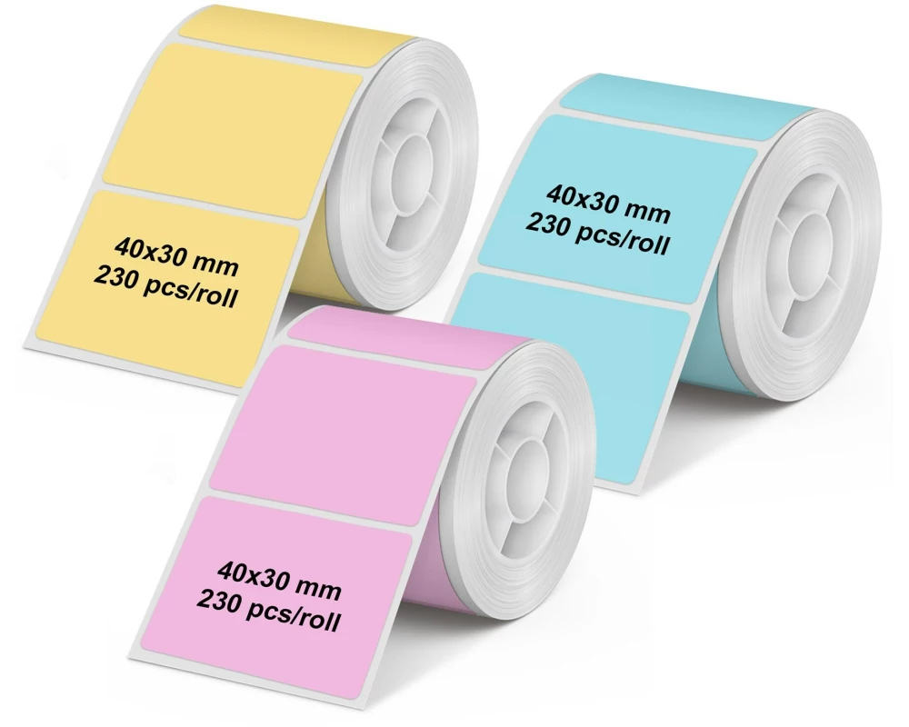 Olympia Etikettenrolle für PM220, 40 x 30 mm, farbig, 3 Stück