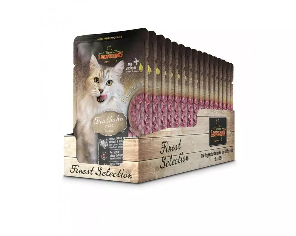 Leonardo Cat Food Nassfutter Truthahn Pur, 16 x 85 g