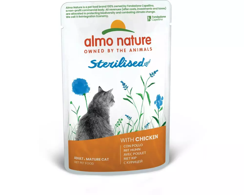 Almo Nature Nassfutter Holistic Functional Cat Sterilised mit Huhn 70 g