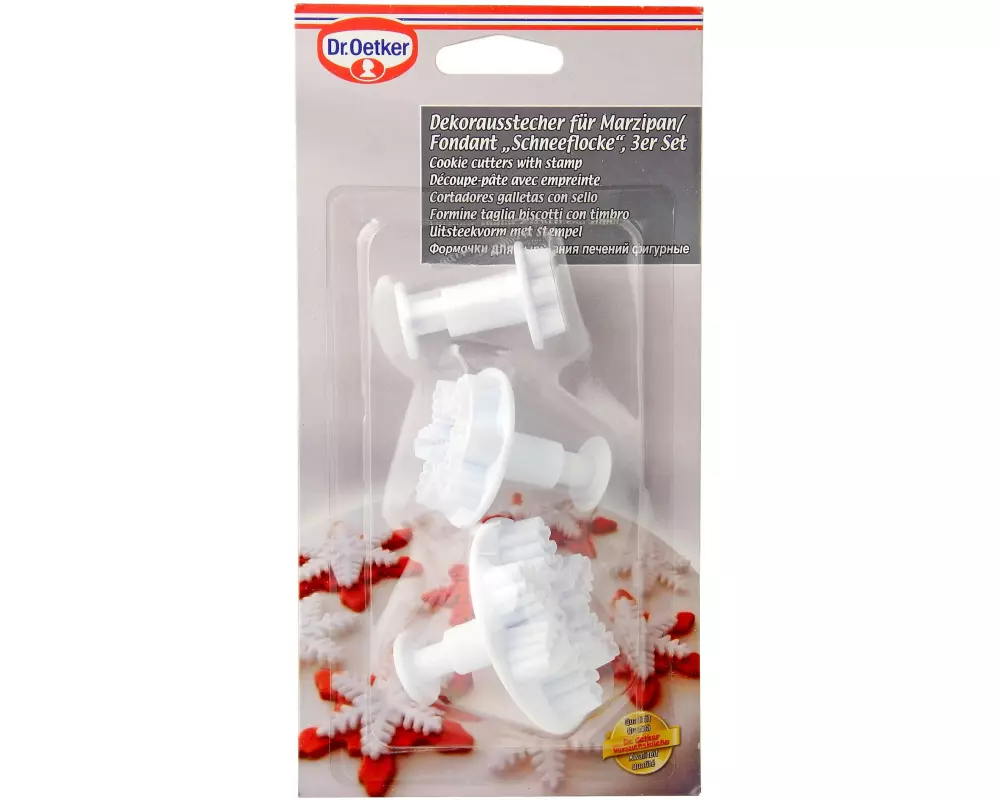 Dr.Oetker Dekorationsausstecher Schneeflocke Kunststoff 3er-Set