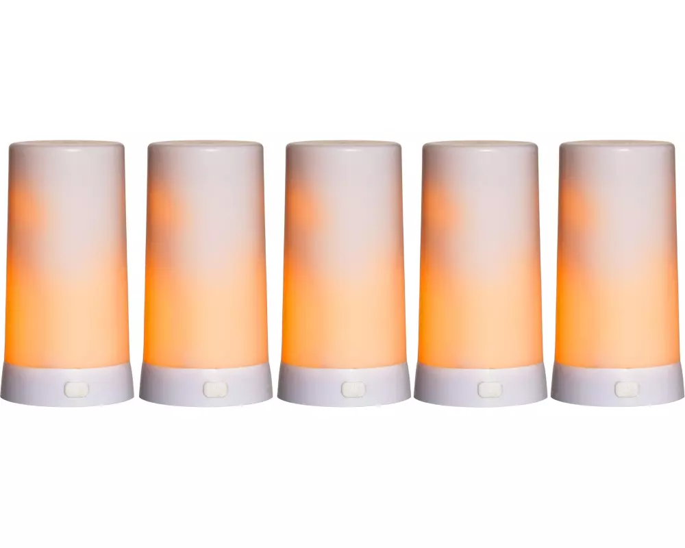 Star Trading LED-Kerzen Set Candle Diner Ø6.8 x 13 cm, Weiss, 5 Stk