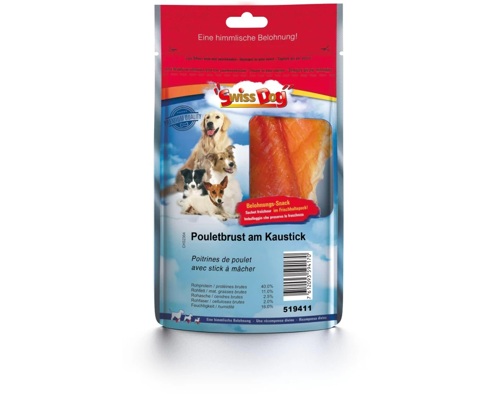 SwissDog Kausnack Pouletbrust am Kaustick 1 Stk. / 12 g