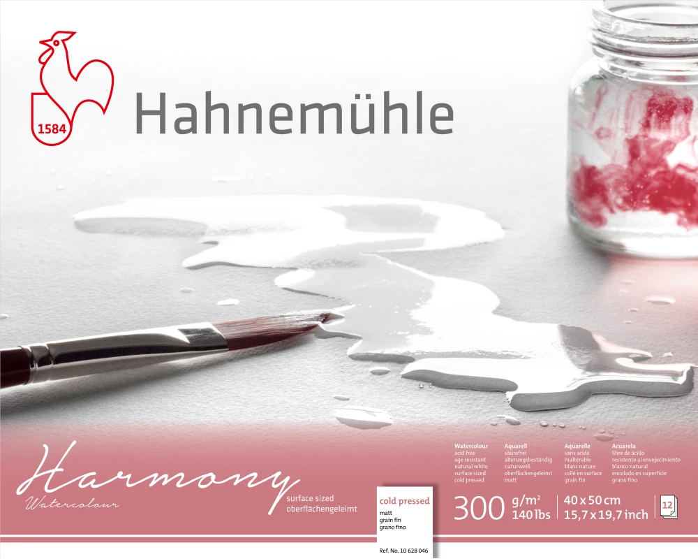 HAHNEMÜHLE Aquarellblock Harmony 40x50cm 10628046 weiss matt, 300g 12 Blatt
