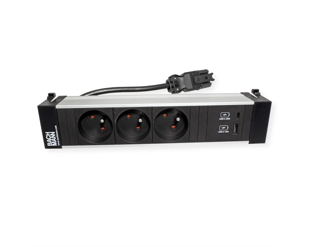 BACHMANN POWER FRAME M 3xUTE 1xUSB A&C 22W 0,2m GST18