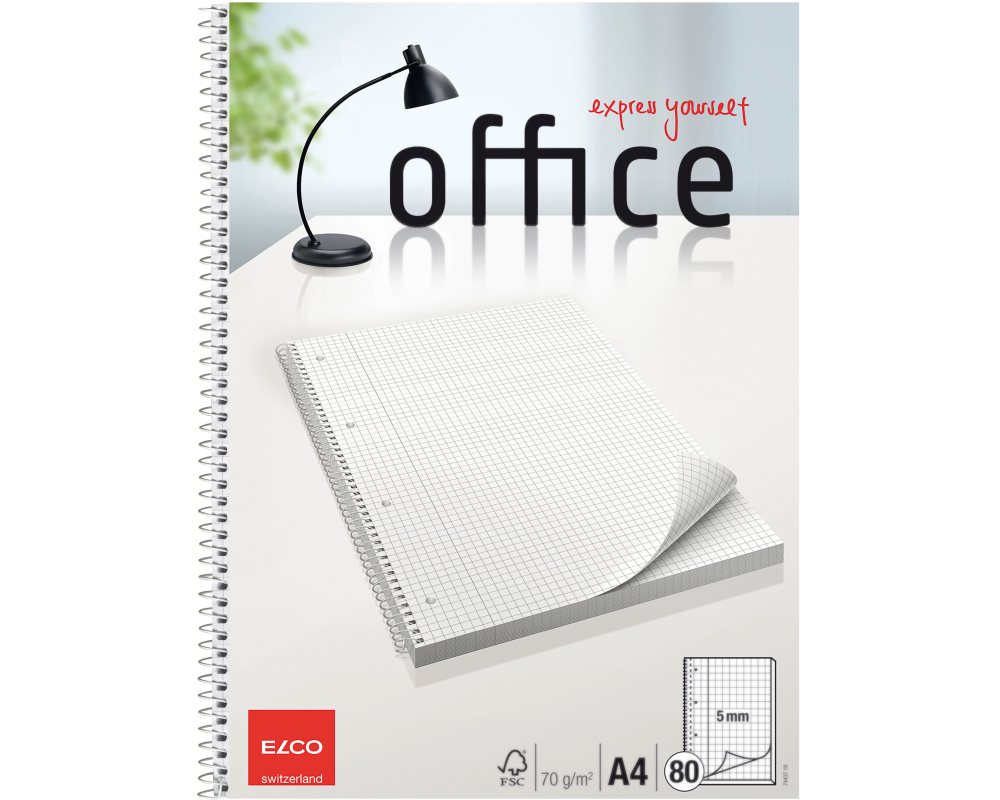 ELCO College Office kariert 5mm A4 74437.18 hochweiss, 70g 80 Blatt