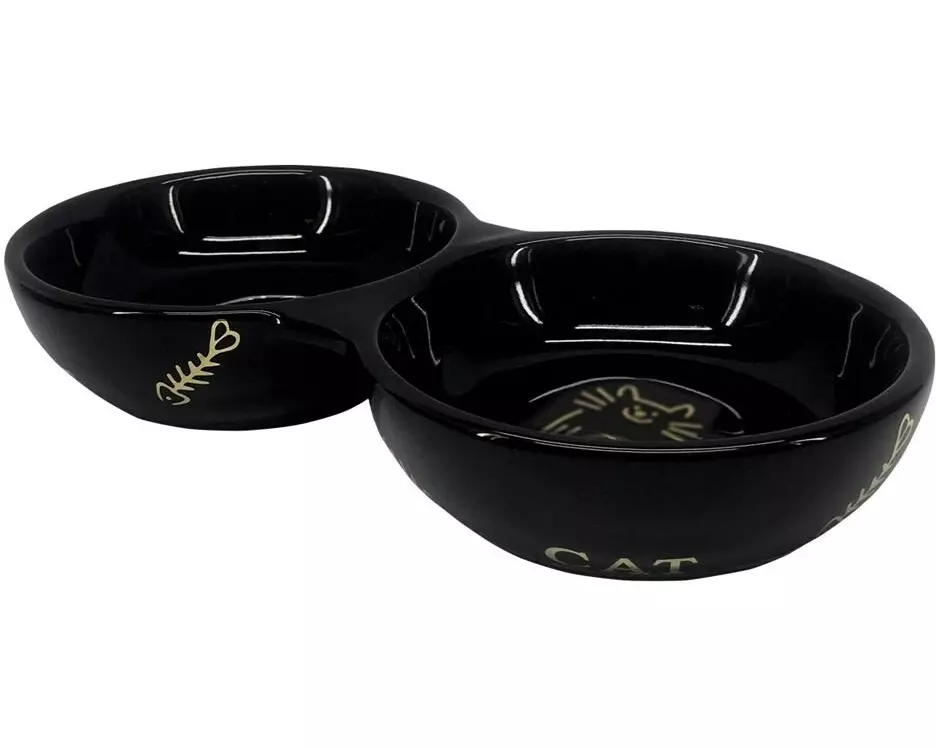 Nobby Keramiknapf Golden Fish Bone, 22 x 4 cm, 2 x 0.13 l