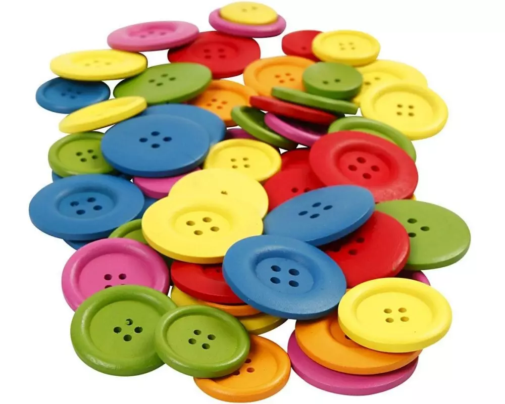 Creativ Company Knöpfe-Mix 20-45 mm, Mehrfarbig, 144 Stück