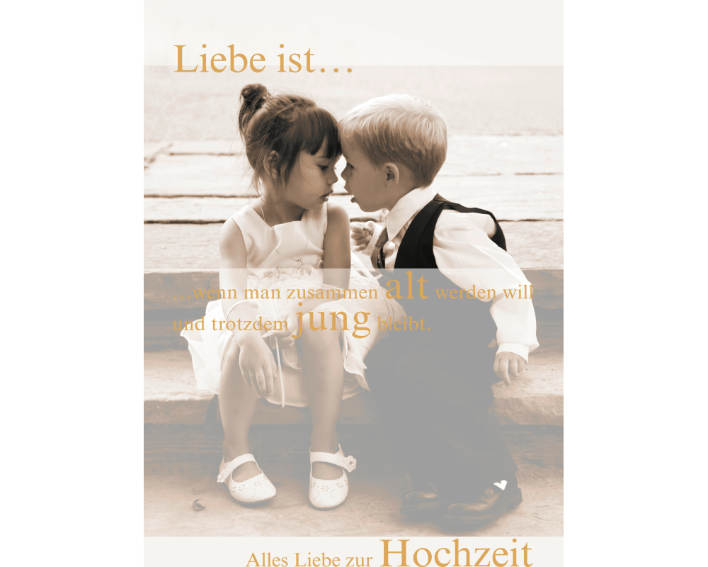 ABC Hochzeitskarte A4 53972 Kinder Brautpaar
