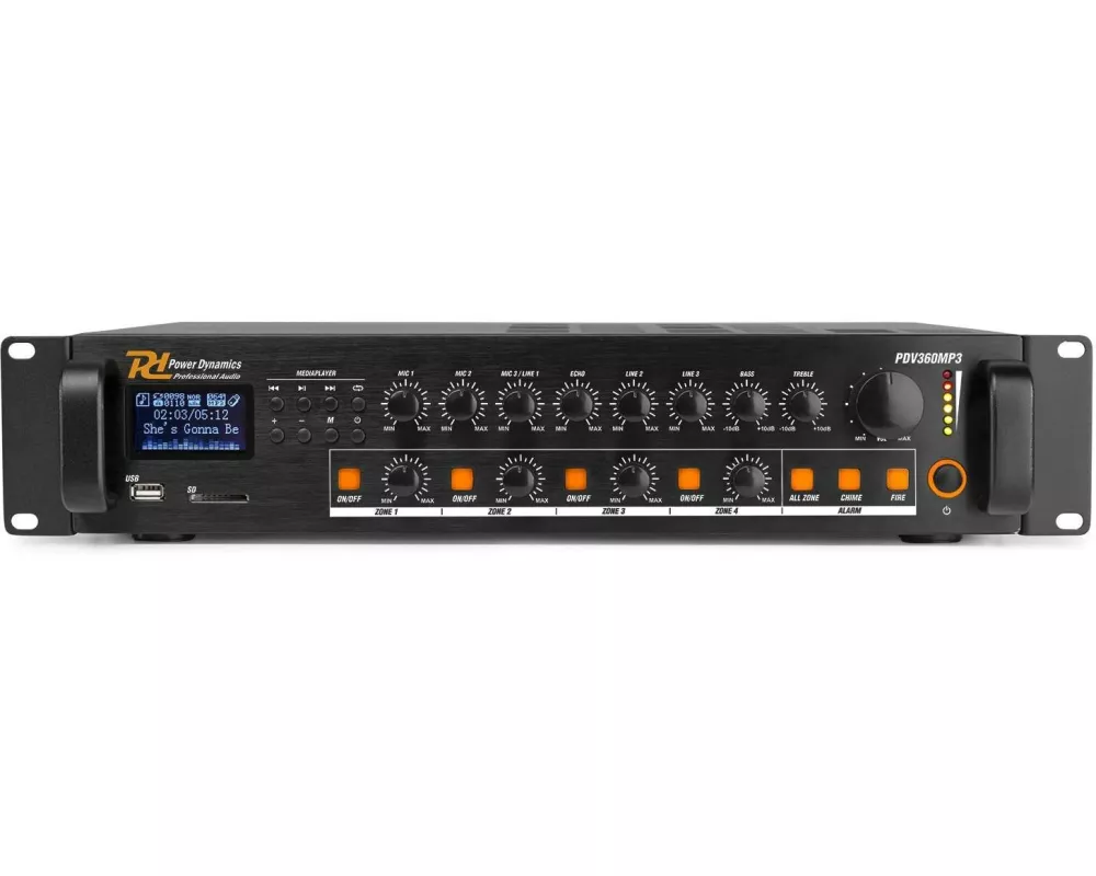 Power Dynamics Verstärker Pro PDV360MP3 4-Zonen Mischer