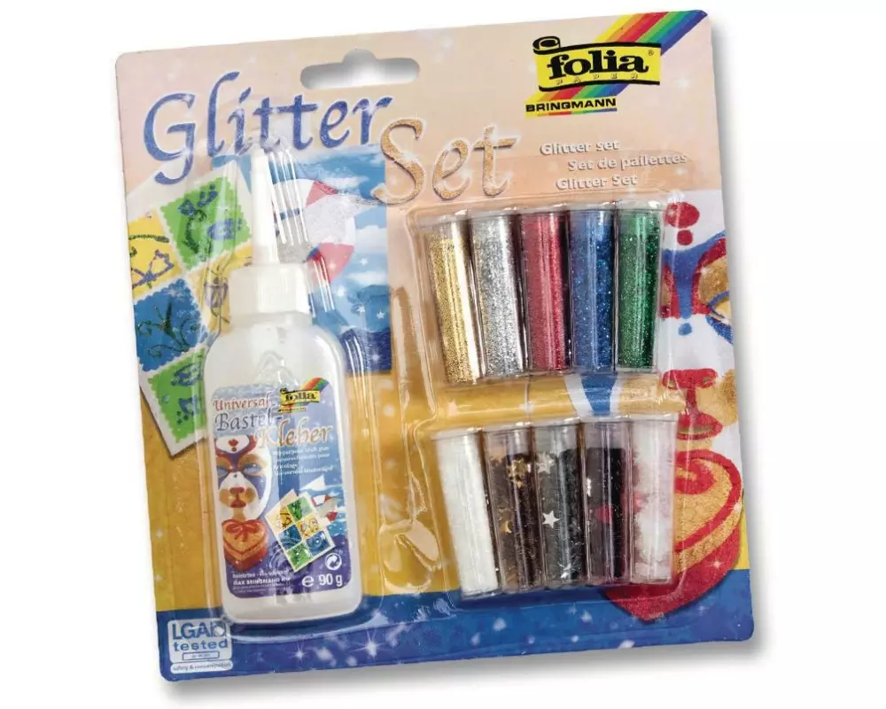 Folia Glitzerset mit Deko-Kleber