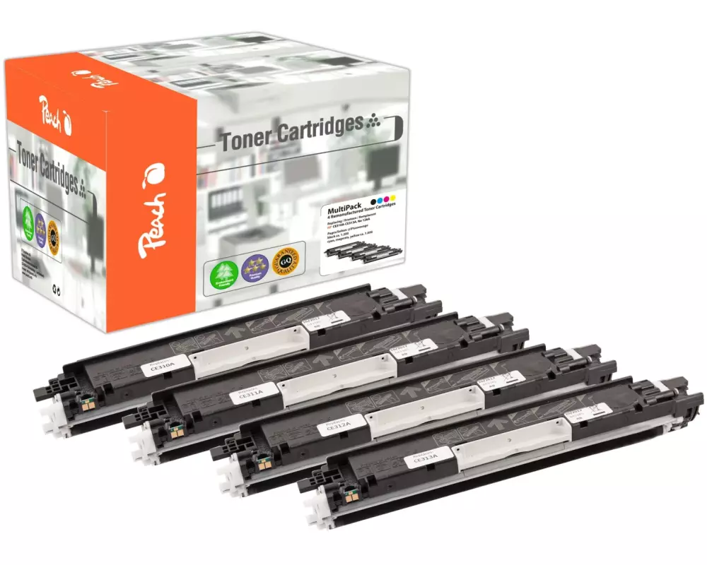 Peach Tonerset HP Nr. 126A (CE31A) BK, C, M, Y