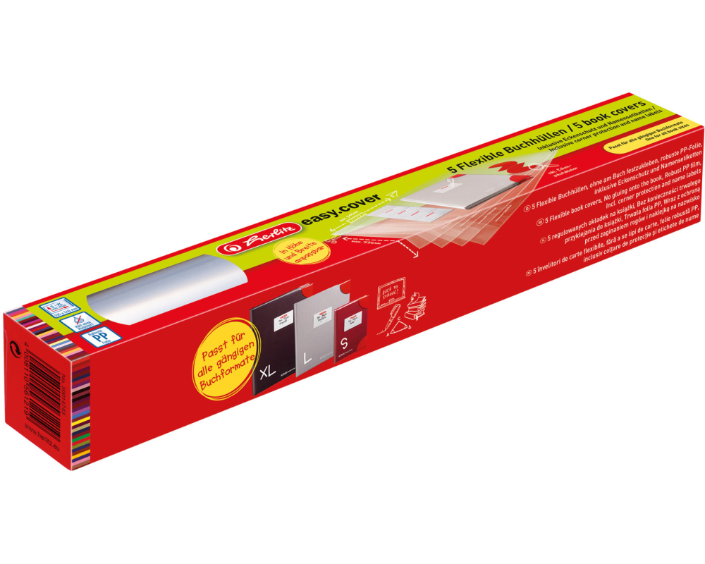 HERLITZ Buchhülle easy cover 50014743 5 Stück Flexibel