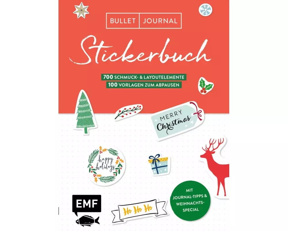 Bullet Journal – Stickerbuch Merry Christmas: 700 weihnachtliche Schmuckelemente