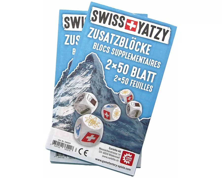 Swiss Yatzy Zusatzblöcke 2x50 Blatt
