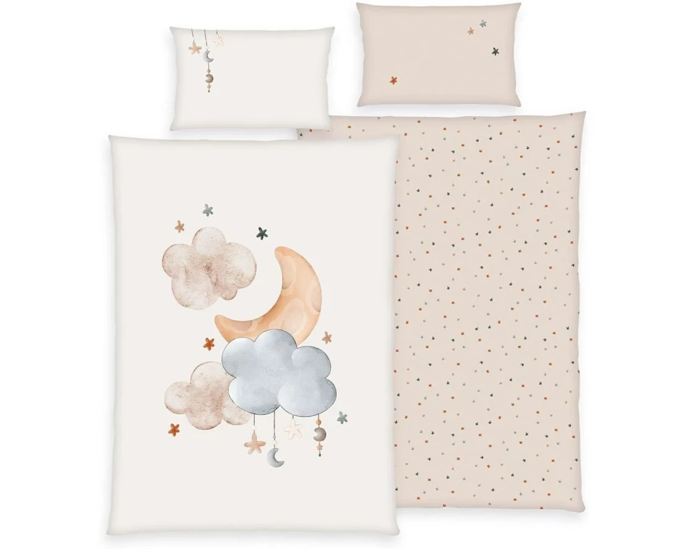 Herding Kinderbettwäsche Moon and Stars 100 x 135 cm + 40 x 60 cm