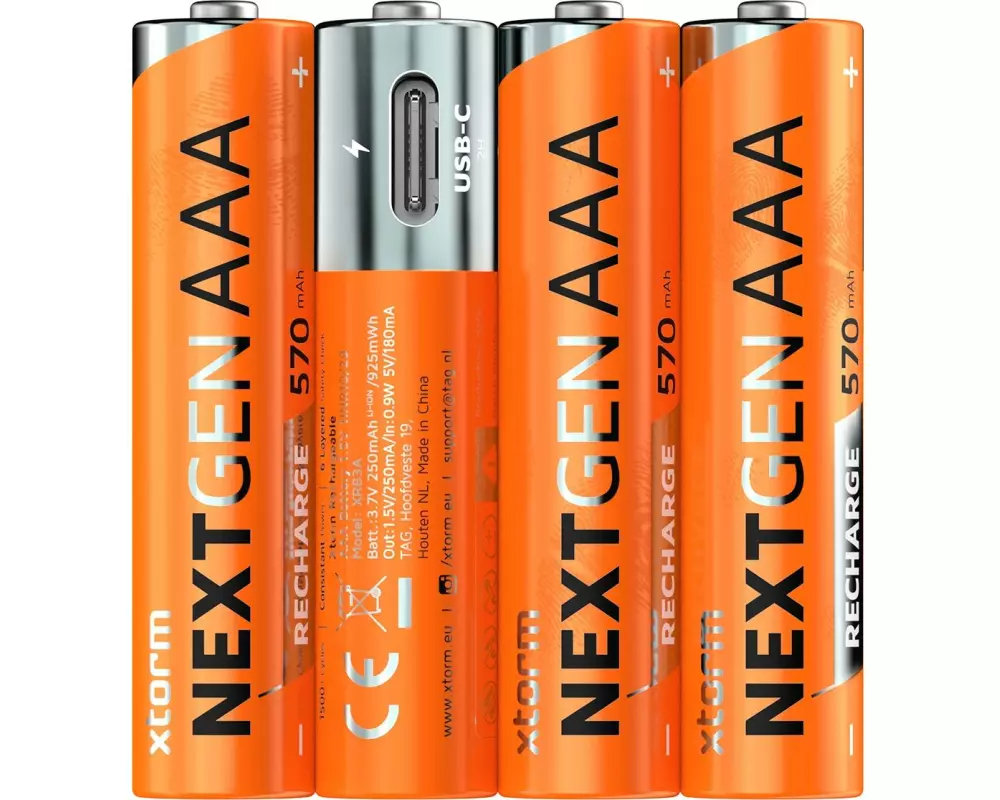 Xtorm Wiederaufladbare Batterien NextGen AAA - 4er-Pack 570 mAh