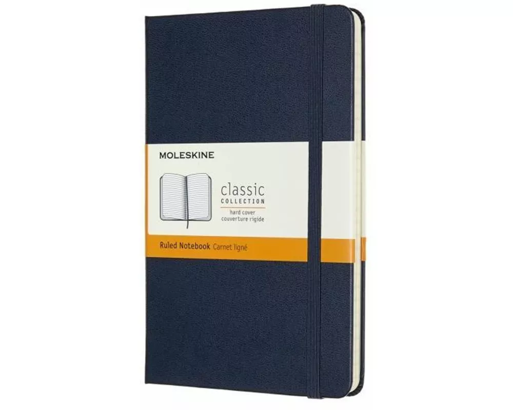 Moleskine Notebook Medium, Ruled, Hard Cover, Sapphire Blue