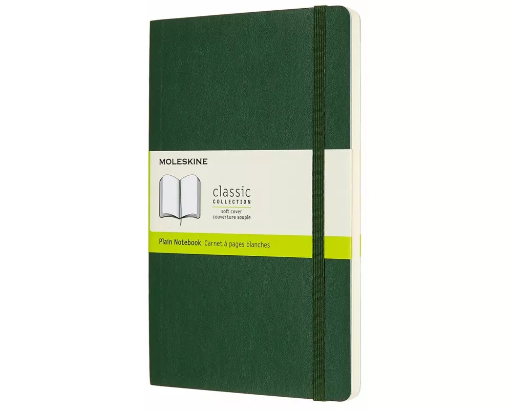 Moleskine Notebook L/A5, Plain, Soft Cover, Myrtle Green