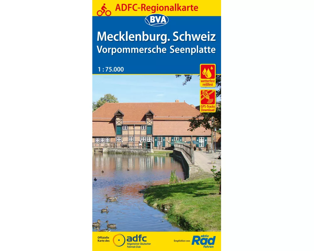 BVA ADFC Regionalkarte Mecklenburgische Schweiz Vorpommersche Seenplatte 1:75.000