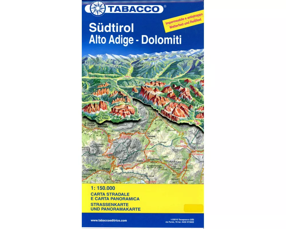 Strassenkarte Südtirol -Dolomiti 1:150 000