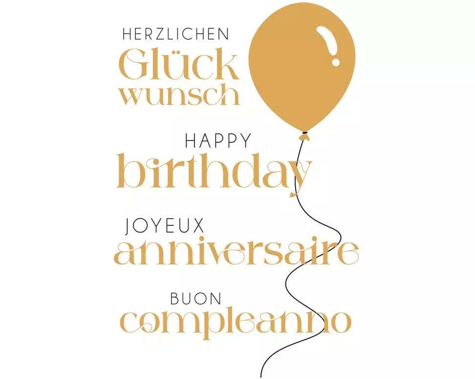 ABC Geburtstagskarte Aufsteigende Glückwünsche B6