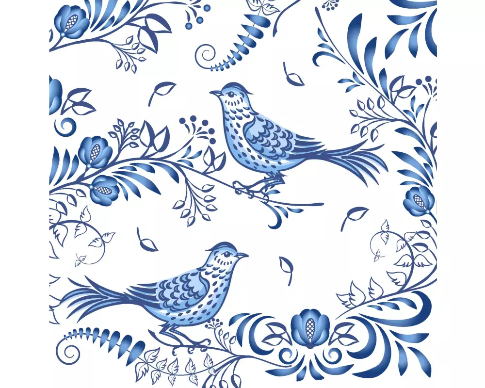 Paper + Design Papierservietten Porcelain bird 33 cm x 33 cm, 20 Stück