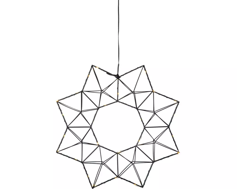 Star Trading Dekolicht Kranz Edge, Schwarz, 30 LED's