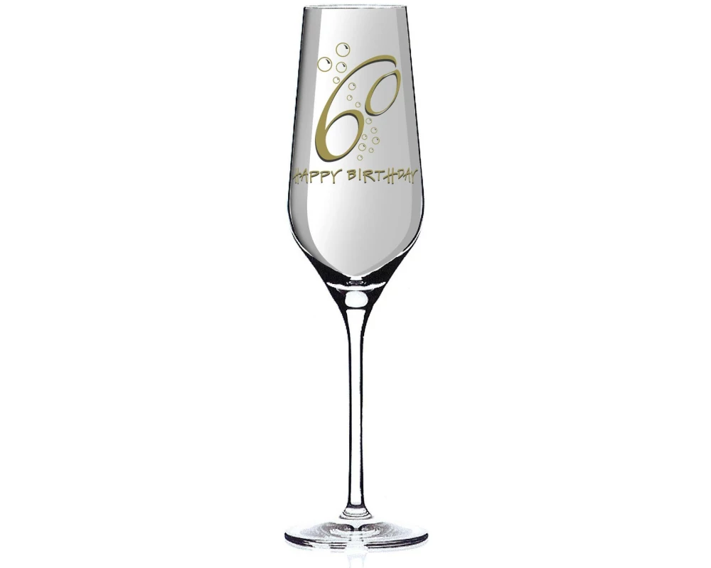 Wate Sektglas Happy Birthday "60"