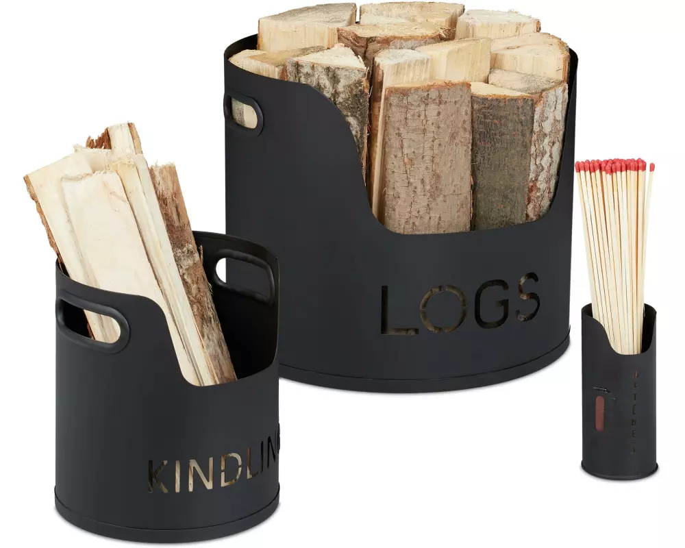 relaxdays Kaminholzkorb