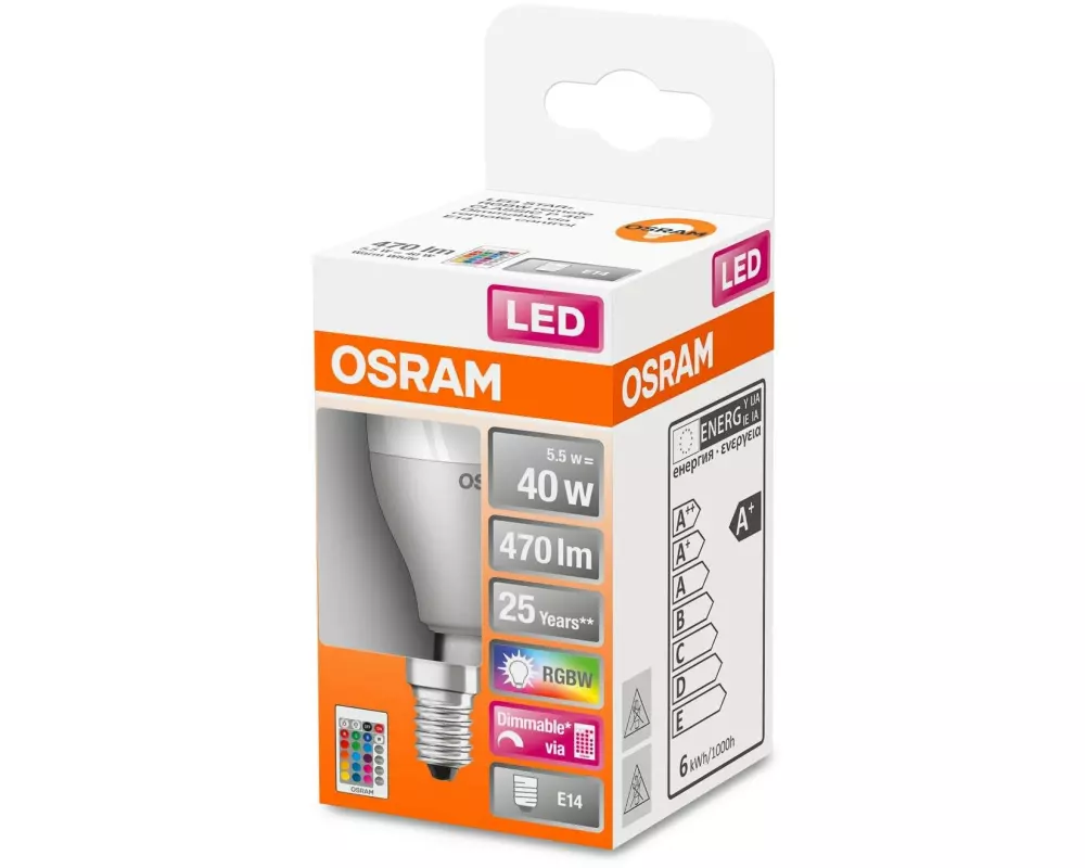 OSRAM Lampe Star, 5.5W, E14, RGBW Warmweiss (WW)