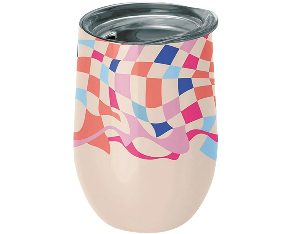 BioLoco Thermobecher Office-Playground 420 ml, Beige/Rosa