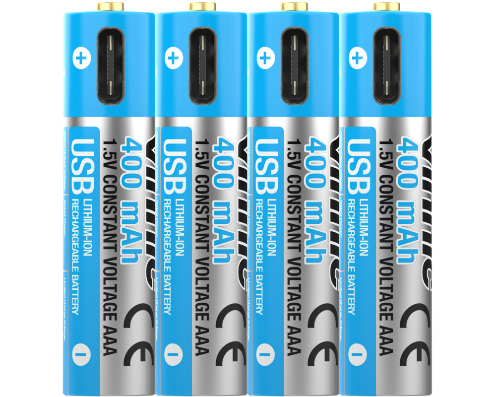 VINNIC USB Rech. Batt. AAA Type-C VPRB-UC3A-4PC 400mAh,Case,4pcs.