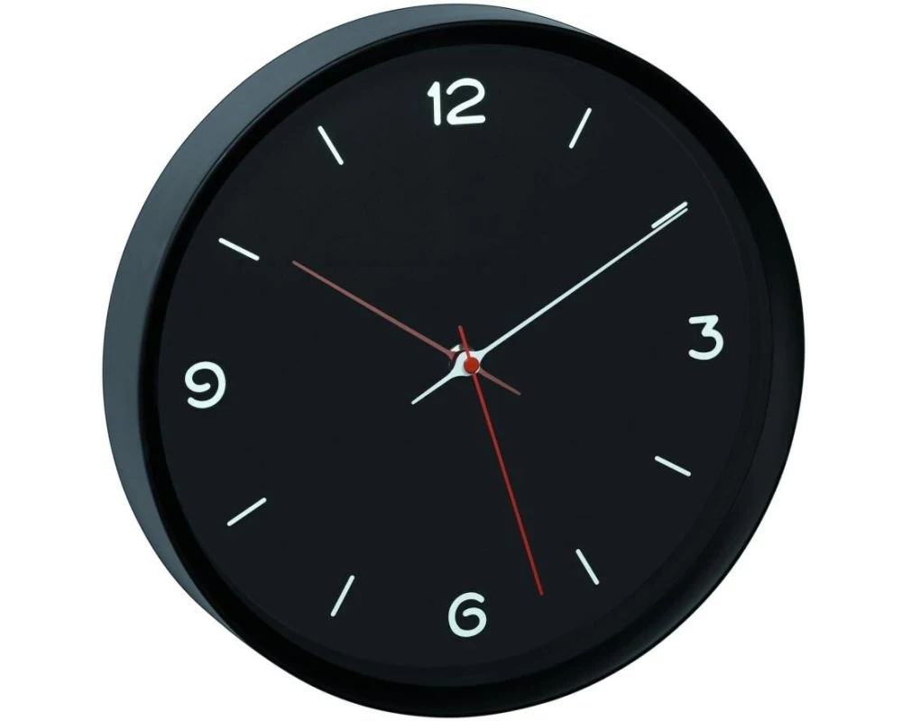 TFA Dostmann Wanduhr Analog Schwarz, Ø 30.9 cm