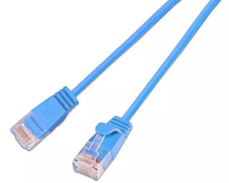 SLIM Slimpatchkabel RJ-45 - RJ-45, Cat 6, UTP, 1 m, Blau