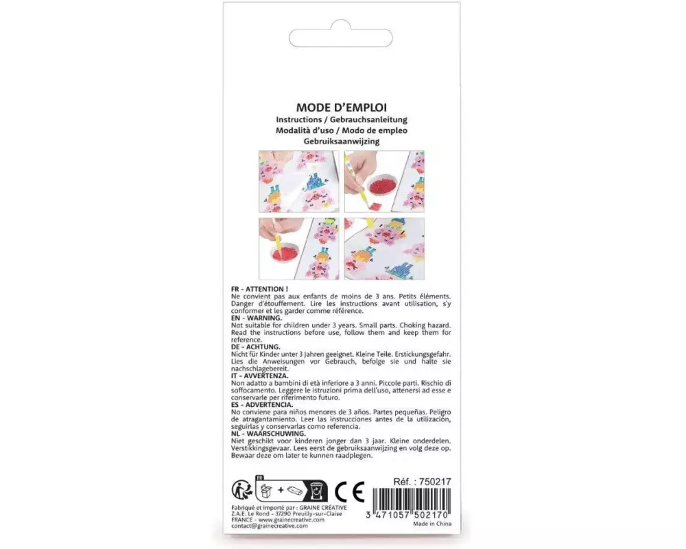 Graine Créative Bastelset Daimond Painting Mosaik Sticker-Set Einhorn