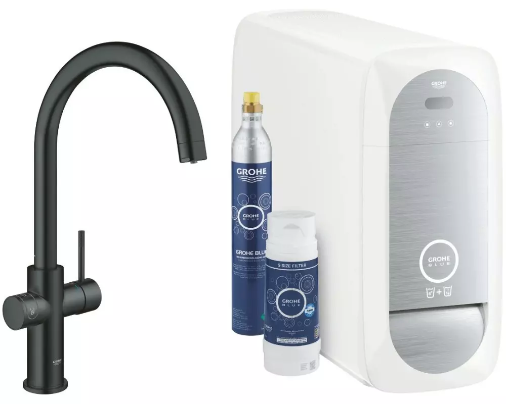 GROHE Küchenarmatur Blue Home C-Auslauf Samt Schwarz