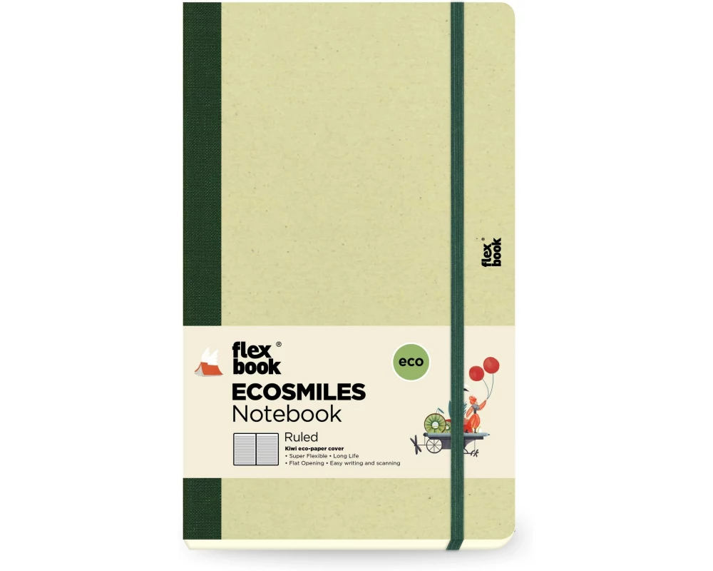 Flexbook Ecosmiles Notebook 13 x 21 cm, Liniert, Hellgrün