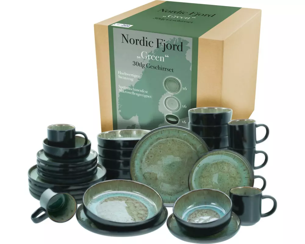 creaTable Teller-Set Grün/Schwarz
