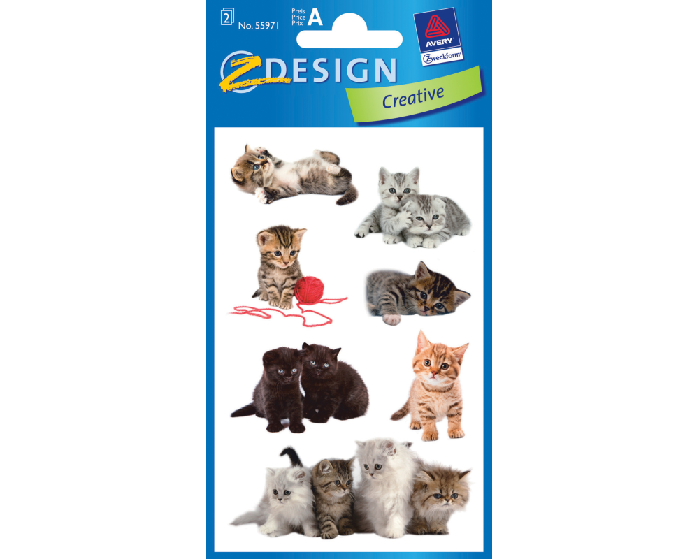 Z-DESIGN Sticker Creative 55971 Katzenkinder 3 Stück