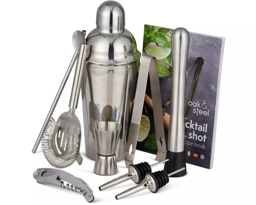 Oak & Steel Cocktail-Set 10-teilig 0.6 l, Silber