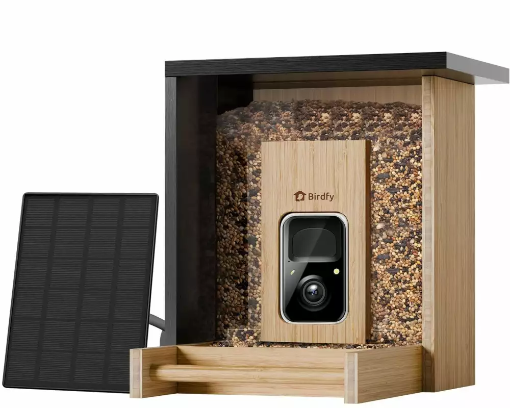 Birdfy Futterspender FSC Bambus Mini Solar