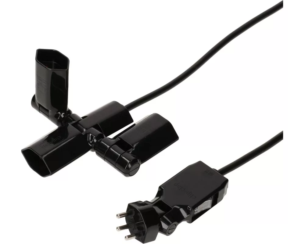 Max Hauri Steckdosenleiste Clip-Clap Line 3x T13, Schwarz