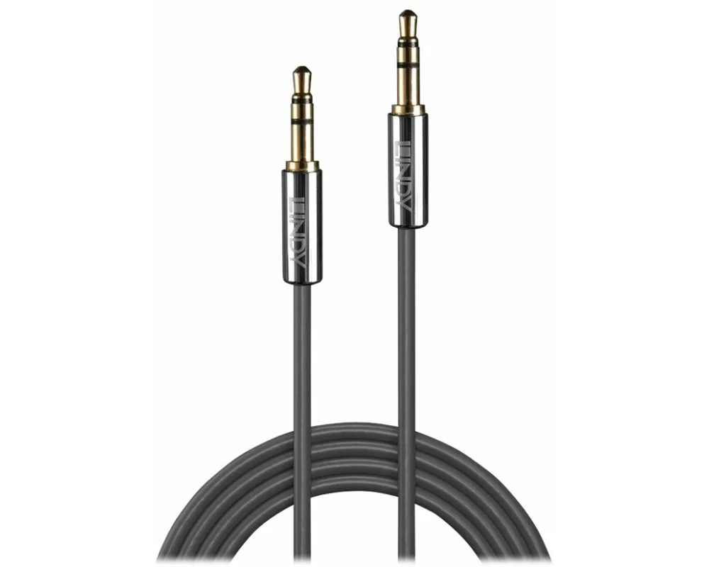 LINDY Cromo Line Audio Cable, Stereo, 3,5mm-3,5mm, M-M, 2m, anthrazit
