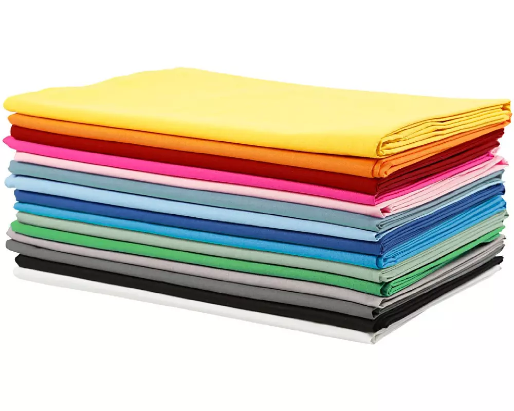 Creativ Company Stoff Uni 140 g, Sortierte Farben, 15 Sorten
