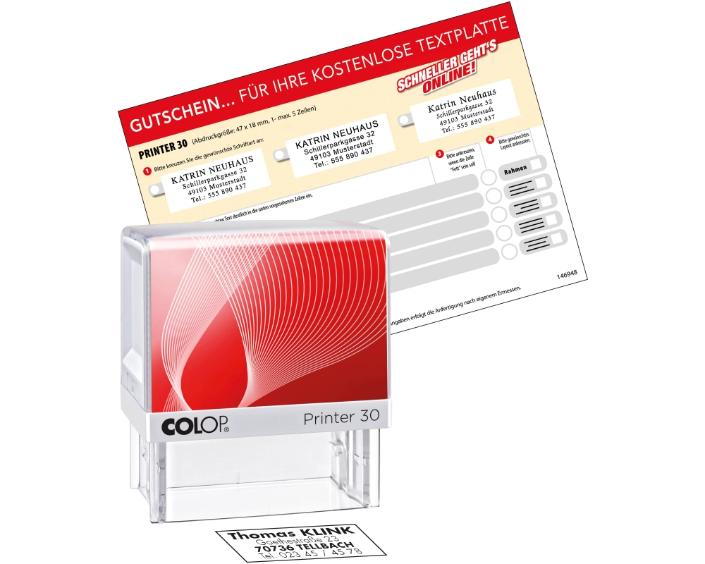 COLOP Mehrtextstempel 30 G7 5 Zeilen 18x47mm