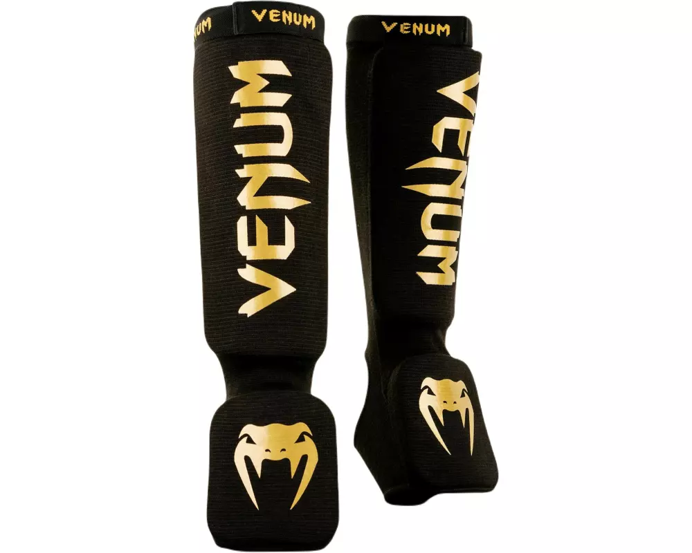 Venum Kontact Shin Guards Gold/Schwarz, L
