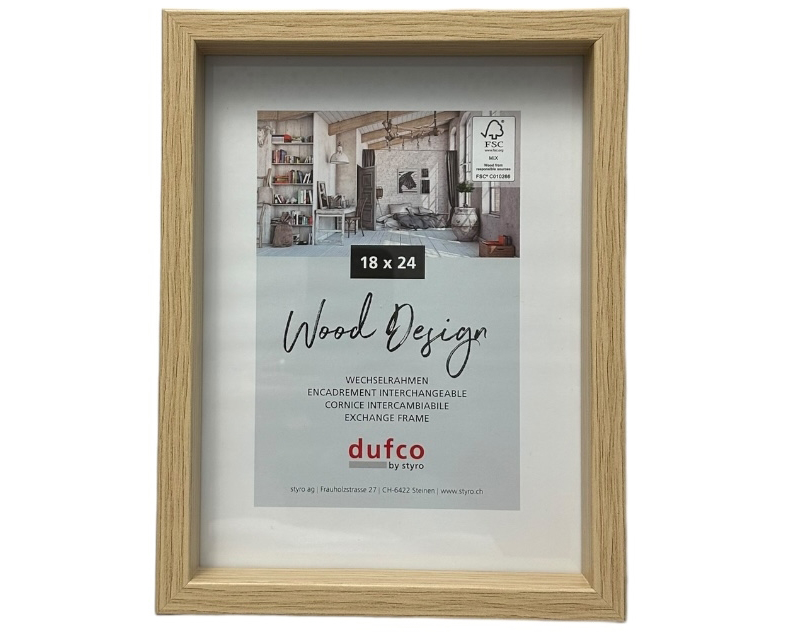 DUFCO Holz-Bilderrahmen 18x24cm 1610.80984 Fuji natur