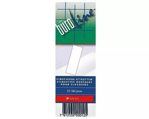 Büroline Rückenschilder 51 x 143 mm, 25 Stück, Weiss
