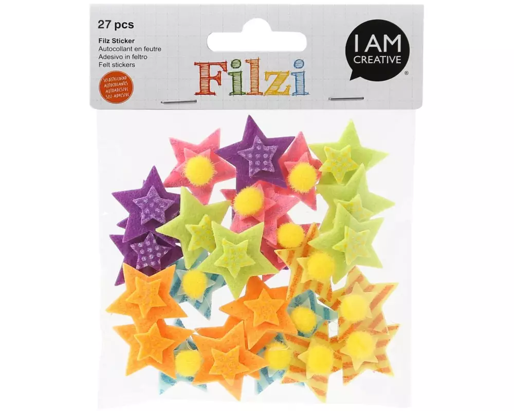 I AM CREATIVE Motivsticker FILZI Sterne 27 Stück
